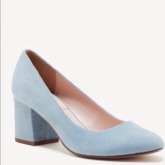 powder blue suede pumps